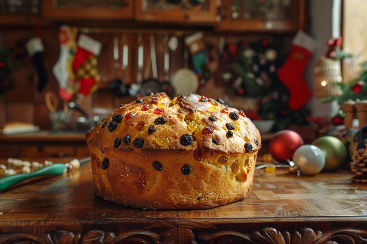 Recette de panettone italien traditionnel : la brioche de Noël aux fruits confits et raisins secs