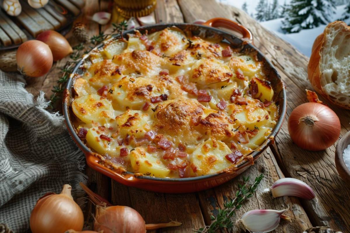 Recette de tartiflette savoureuse : le plat hivernal facile et réconfortant avec reblochon et lardons