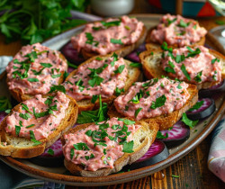 Toasts de tarama maison sur radis noir : une recette apéritive facile et originale