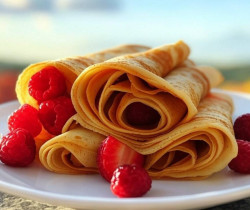 crêpes savoureuse aux fruits rouges