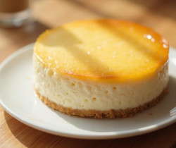 Gâteau rond crémeux avec un glaçage brillant au citron