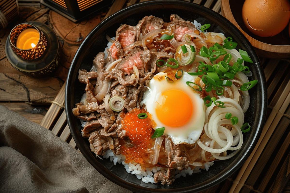 Recette de gyudon japonais : comment préparer ce savoureux bol de riz au bœuf en 15 minutes