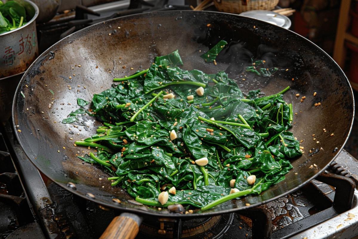 Liserons d'eau sautés au wok : recette facile et savoureuse pour un accompagnement asiatique réussi