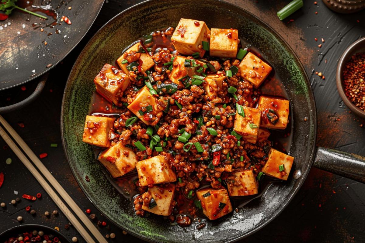 Recette traditionnelle du mapo doufu : plat épicé chinois au tofu et porc haché