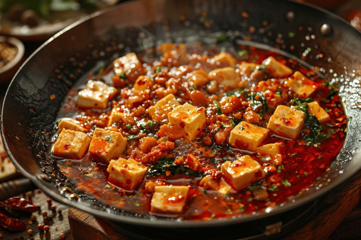 Recette traditionnelle du mapo doufu : plat épicé chinois au tofu et porc haché