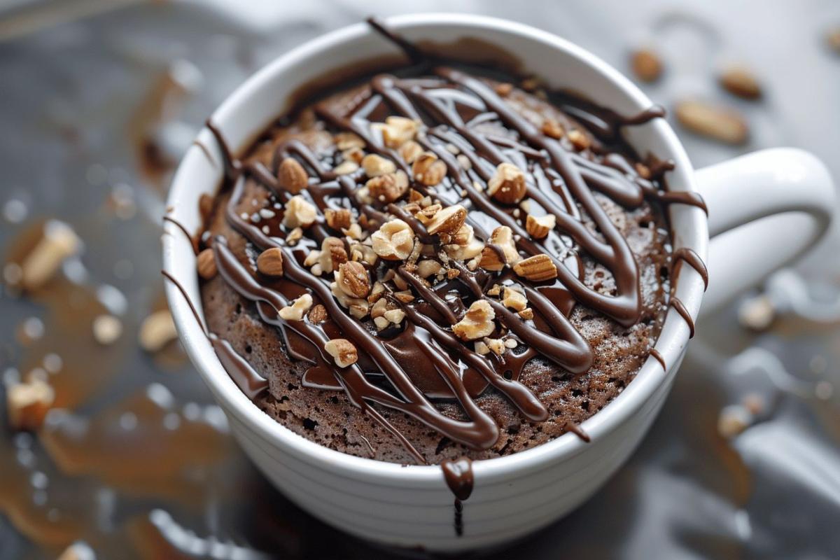 Mug cake chocolat-praliné : recette express anti-frustration prête en 2 minutes au micro-ondes