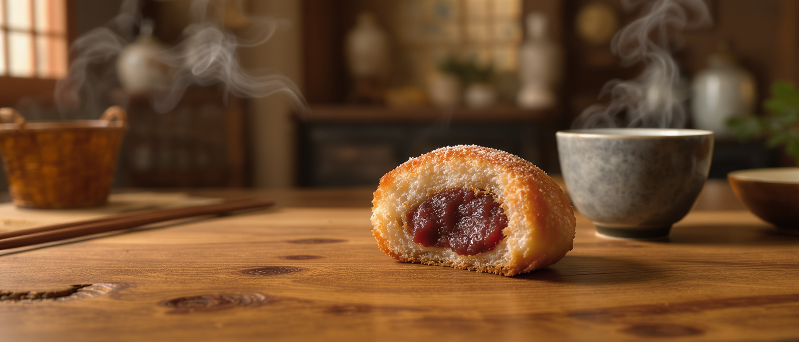 découvrez le dorayaki, une délicieuse pâtisserie japonaise composée de deux pancakes moelleux garnis d'une savoureuse pâte de haricots rouges sucrée. parfait pour une pause gourmande ou un dessert exotique !