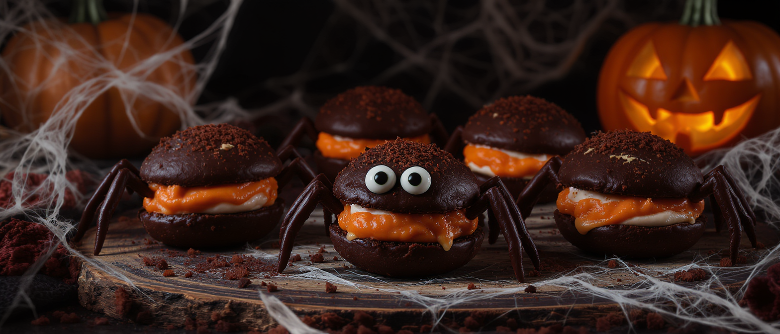 découvrez notre recette facile de whoopies araignées, des biscuits moelleux garnis et décorés pour halloween. parfaits pour régaler petits et grands lors de votre fête effrayante !
