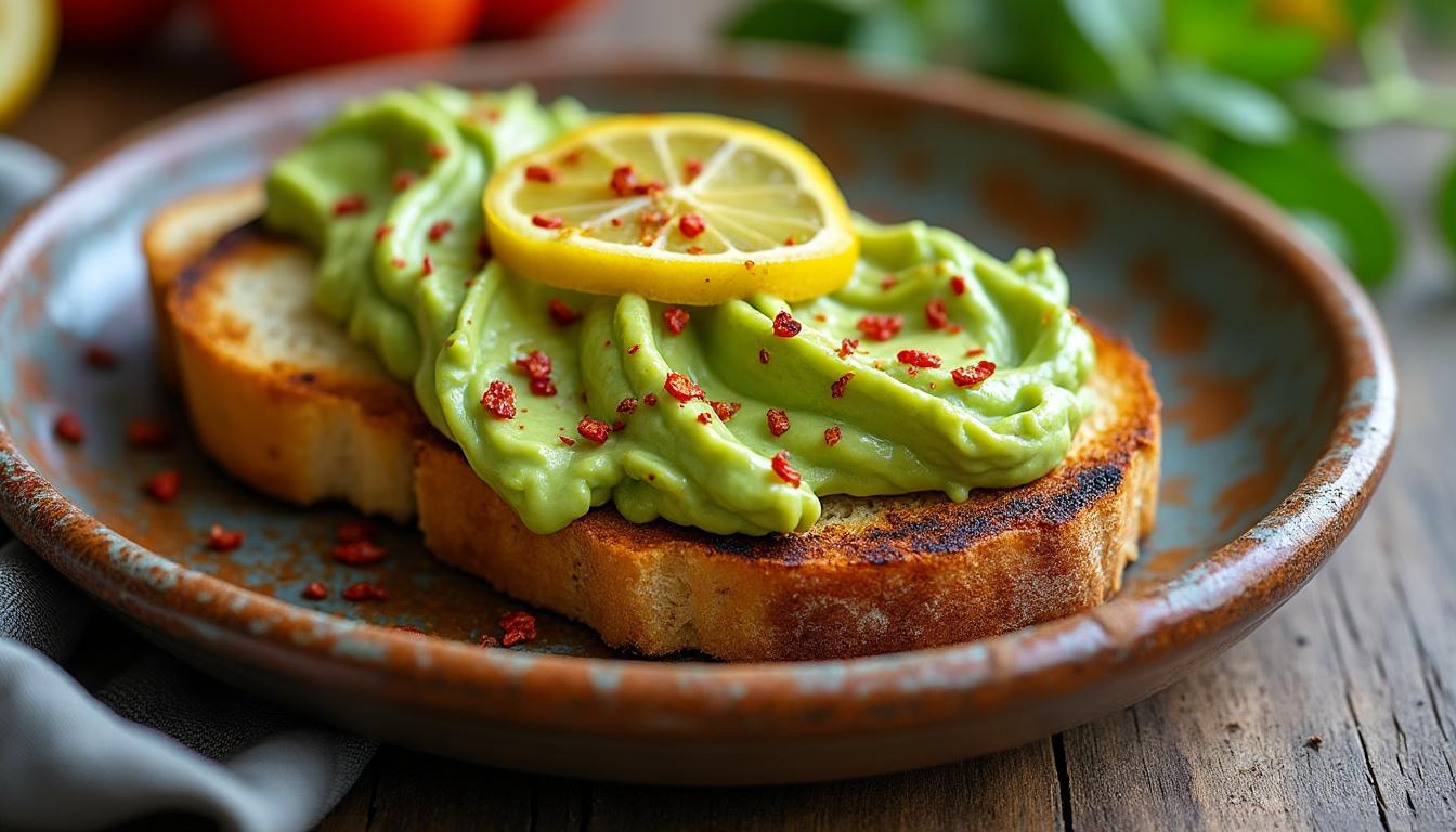savourez un délicieux avocado toast accompagné d'œufs pochés fondants, pour un petit-déjeuner sain, gourmand et facile à préparer. idéal pour bien démarrer la journée !