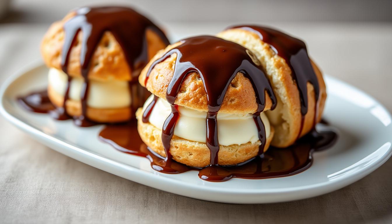 découvrez la recette authentique des profiteroles de ma maman : une pâte à choux légère, une délicieuse crème glacée et un nappage au chocolat fondant. un dessert gourmand et facile à réaliser pour régaler toute la famille !