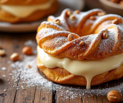 découvrez la recette originale du paris-brest au praliné : une pâtisserie française gourmande, composée d’une pâte à choux légère et d’une crème onctueuse au praliné. réalisez ce dessert emblématique chez vous !