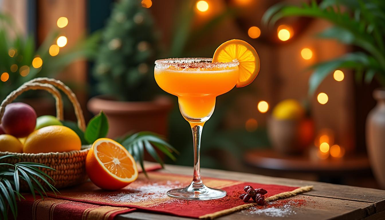découvrez une recette festive et exotique de margarita à l’orange et au fruit de la passion, idéale pour égayer vos fêtes et surprendre vos invités avec une boisson rafraîchissante et pleine de saveurs.