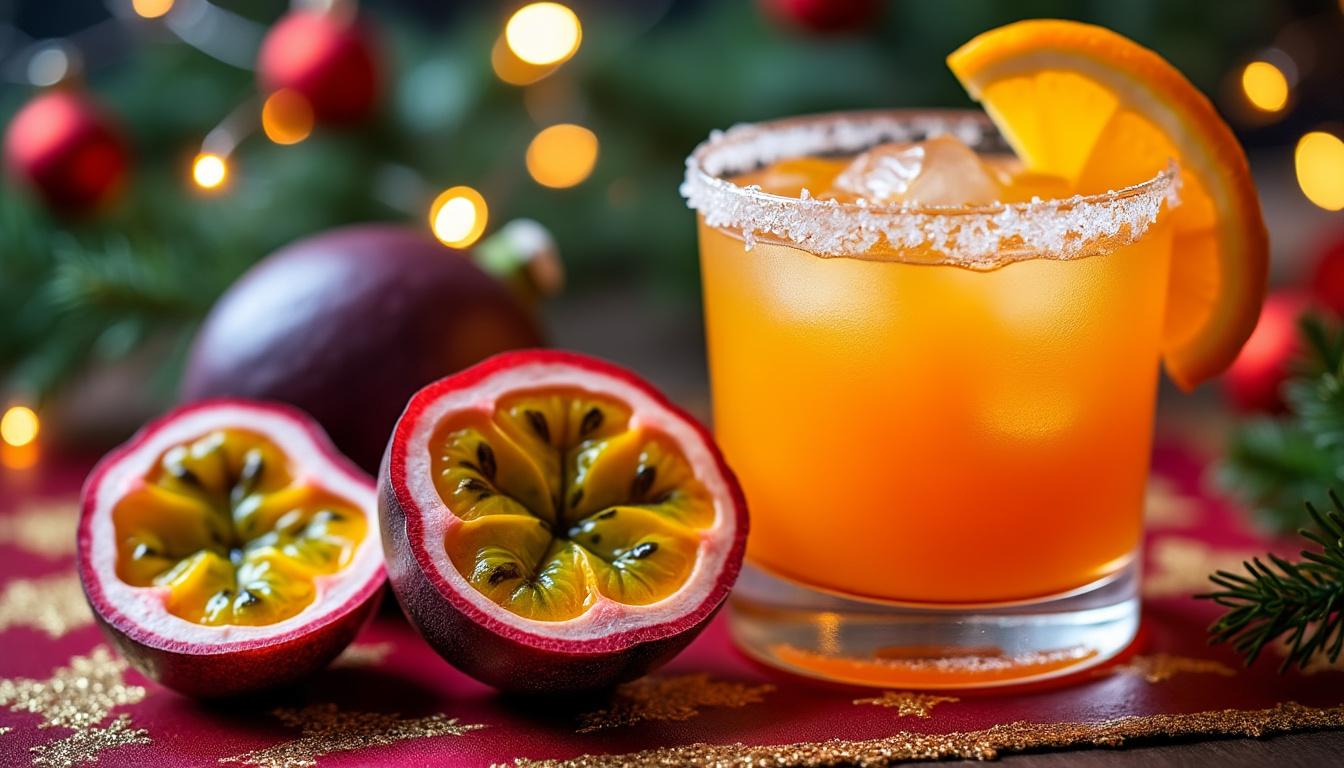 découvrez notre recette festive de margarita à l’orange et au fruit de la passion, une boisson rafraîchissante et exotique parfaite pour sublimer vos célébrations !