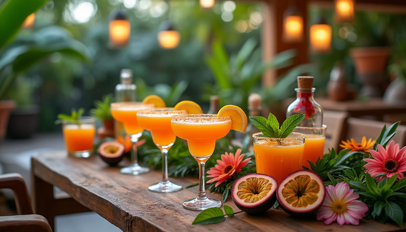 découvrez une recette festive de margarita à l’orange et au fruit de la passion, idéale pour égayer vos soirées. un cocktail exotique et rafraîchissant pour surprendre vos invités lors des fêtes.