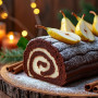 Bûche au chocolat et à la poire