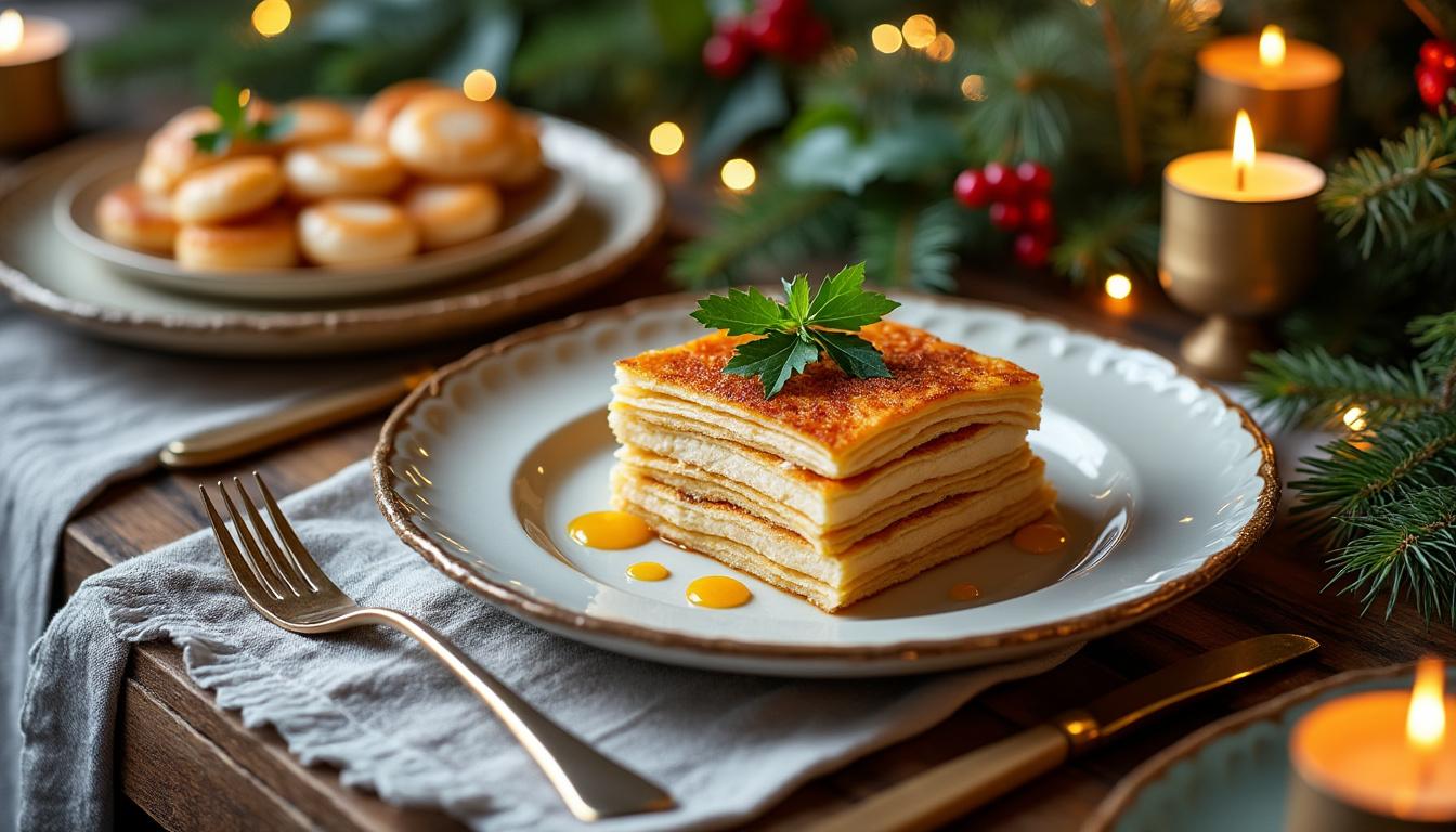 découvrez notre recette simple et savoureuse de délices de saint-jacques en mille-feuilles, parfaite pour impressionner vos invités avec élégance et finesse.