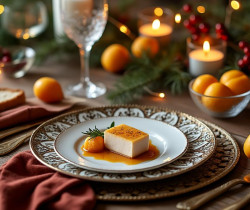 savourez nos délices de foie gras sublimés par des mirabelles de lorraine parfumées aux quatre épices, une harmonie parfaite entre douceur et épices pour un plaisir gourmand unique.