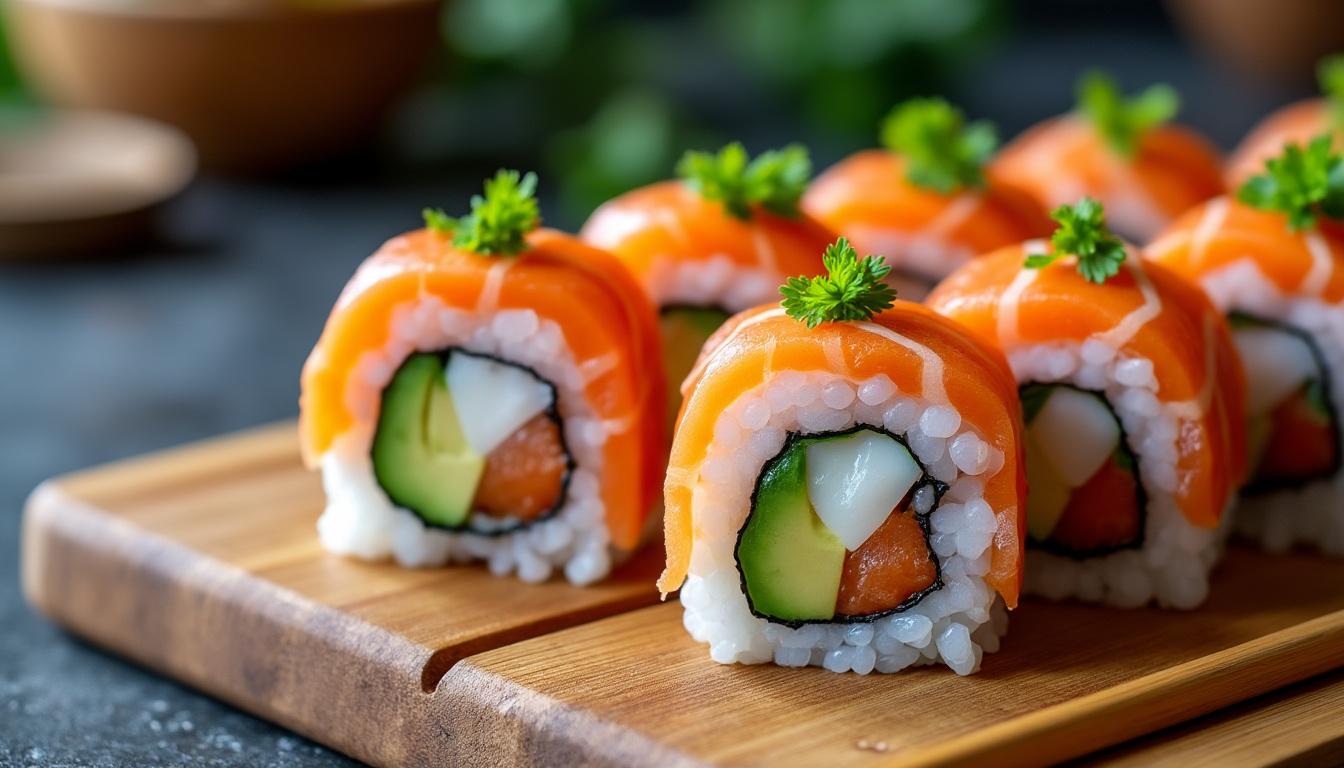 découvrez notre recette facile et savoureuse de makis au saumon fumé et avocat, idéale pour un apéritif original ou un repas léger.