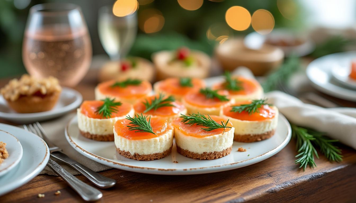découvrez notre recette facile et gourmande de mini cheesecakes au saumon fumé, parfaits pour un apéritif raffiné et original.