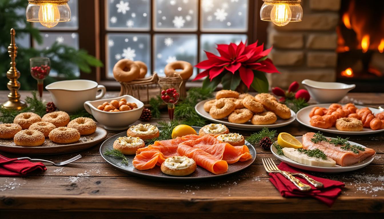 découvrez nos mini bagels gourmands garnis de truite fumée, une délicieuse recette fraîche et savoureuse idéale pour vos apéritifs ou brunchs.