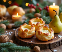 découvrez notre recette raffinée de choux salés au gorgonzola, poires et noix, idéale pour un noël élégant et gourmand.