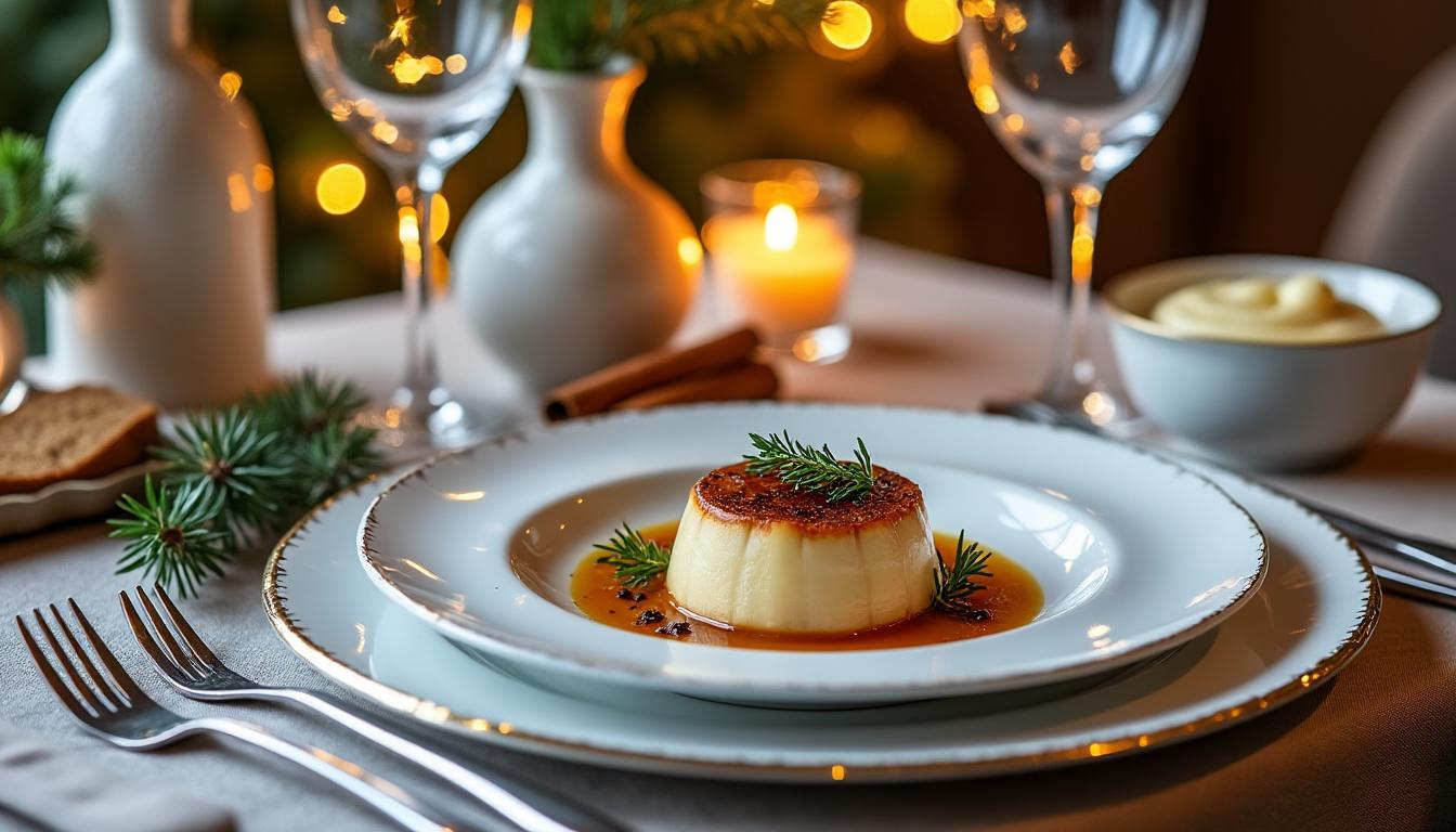 découvrez un noël raffiné avec notre foie gras tiède délicatement servi avec une purée onctueuse de topinambours, pour un repas festif élégant et savoureux.