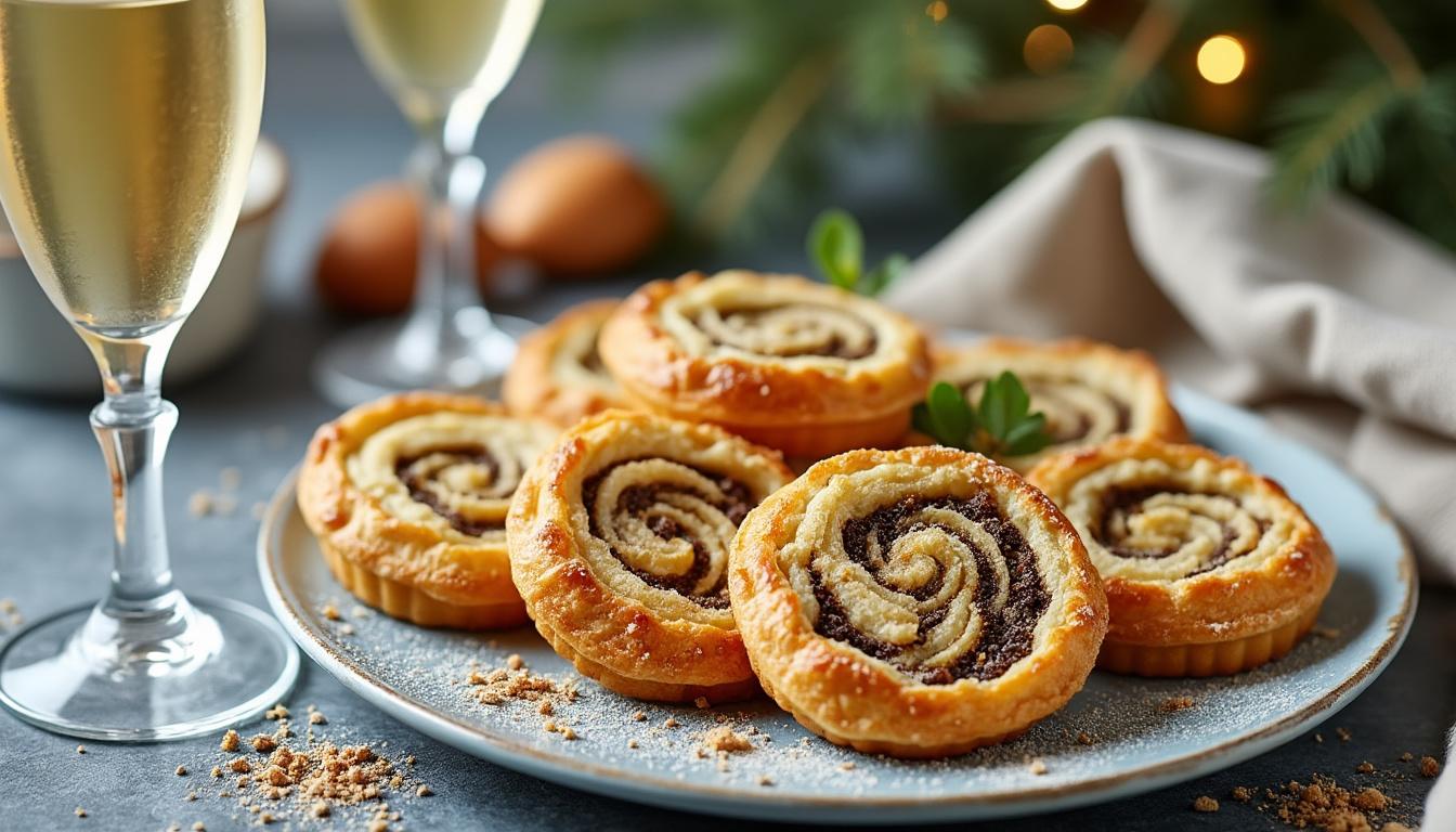 découvrez notre recette innovante de palmiers revisités aux deux truffes, alliant délicatesse et saveurs gourmandes pour un apéritif d'exception.