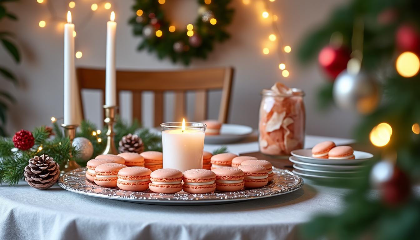 célébrez un réveillon de noël élégant en savourant des macarons au saumon, une délicieuse fusion de tradition et d'originalité pour vos fêtes.