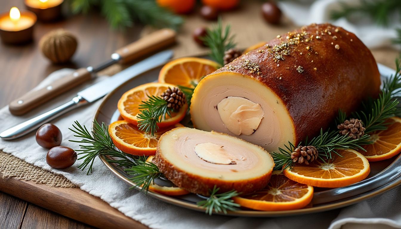 découvrez notre terrine de foie gras délicatement parfumée aux arômes subtils de saké et de gingembre, une alliance raffinée pour des moments gourmands inoubliables.