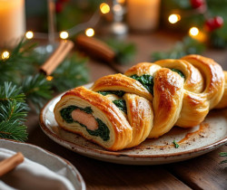 découvrez notre recette facile de tresse feuilletée au saumon et aux épinards, parfaite pour un repas savoureux et élégant.