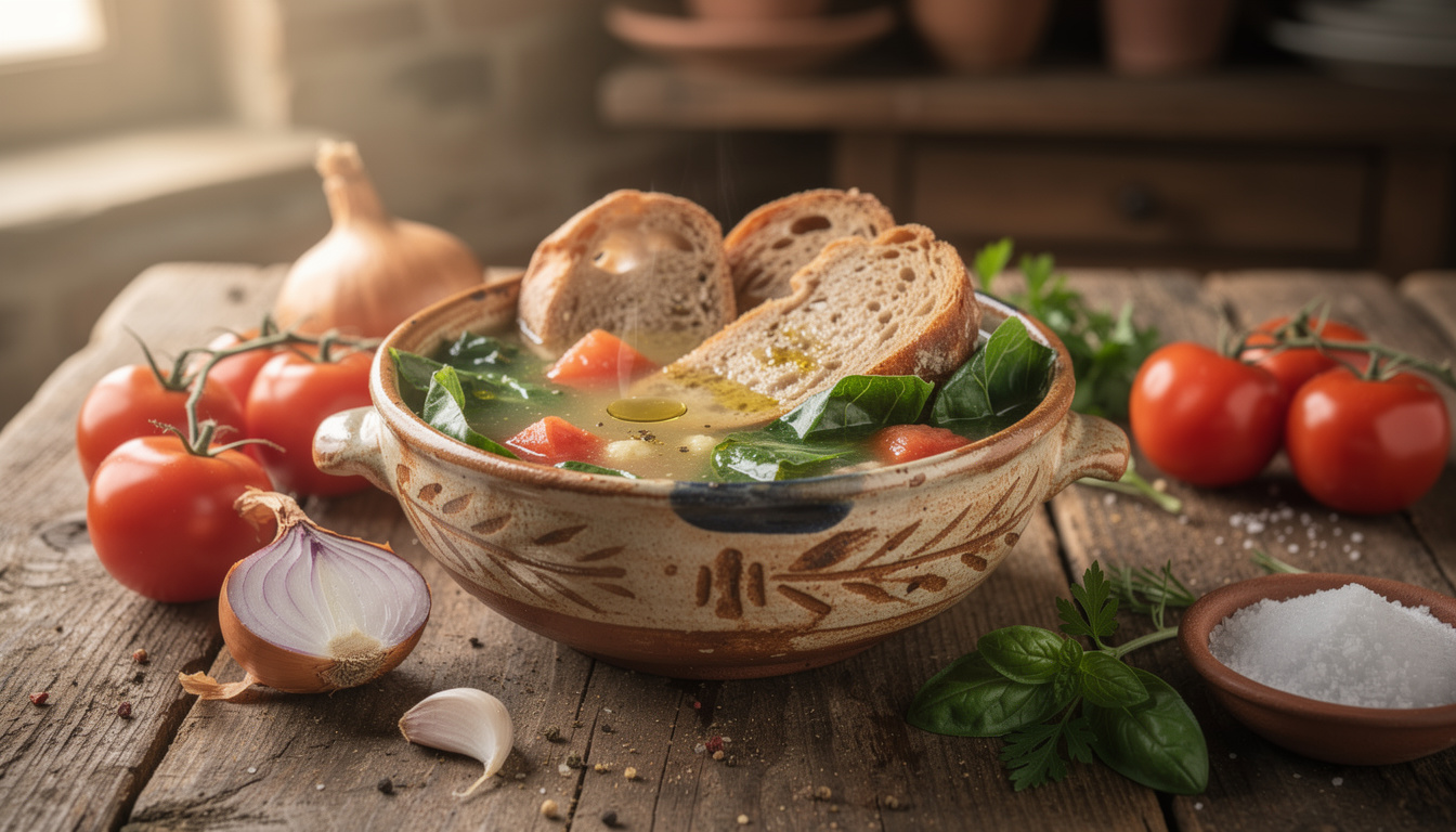découvrez l'acquacotta, la soupe paysanne traditionnelle de la région de maremme, riche en saveurs simples et authentiques.