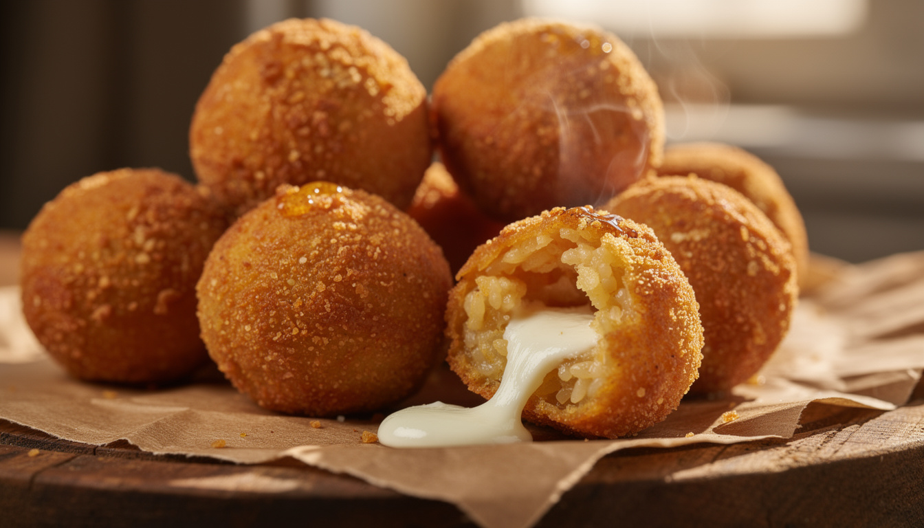 découvrez la recette facile des arancinis siciliens, ces délicieuses boulettes de riz farcies, croustillantes à l'extérieur et savoureuses à l'intérieur, parfaites pour un apéritif ou un repas convivial.