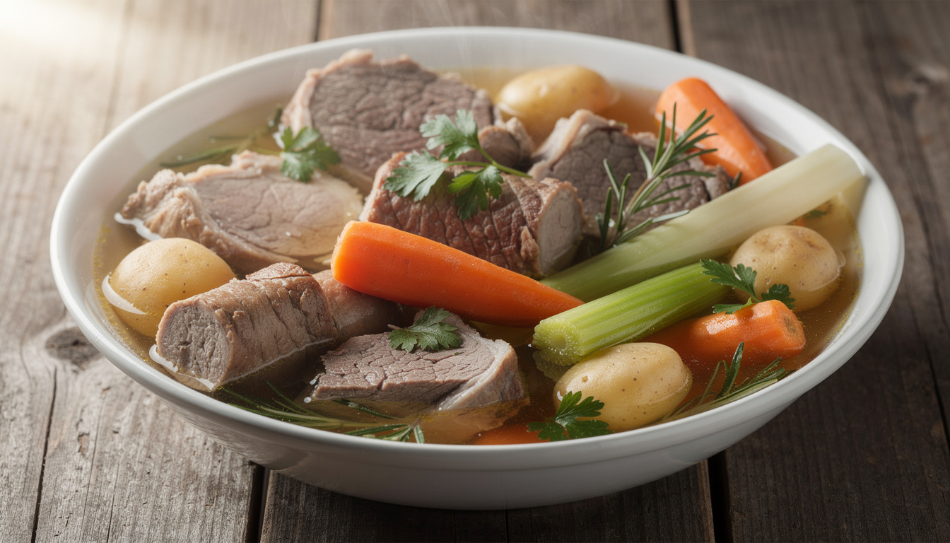 découvrez le bollito misto, le traditionnel pot-au-feu italien, accompagné de ses sauces savoureuses pour un repas convivial et authentique.