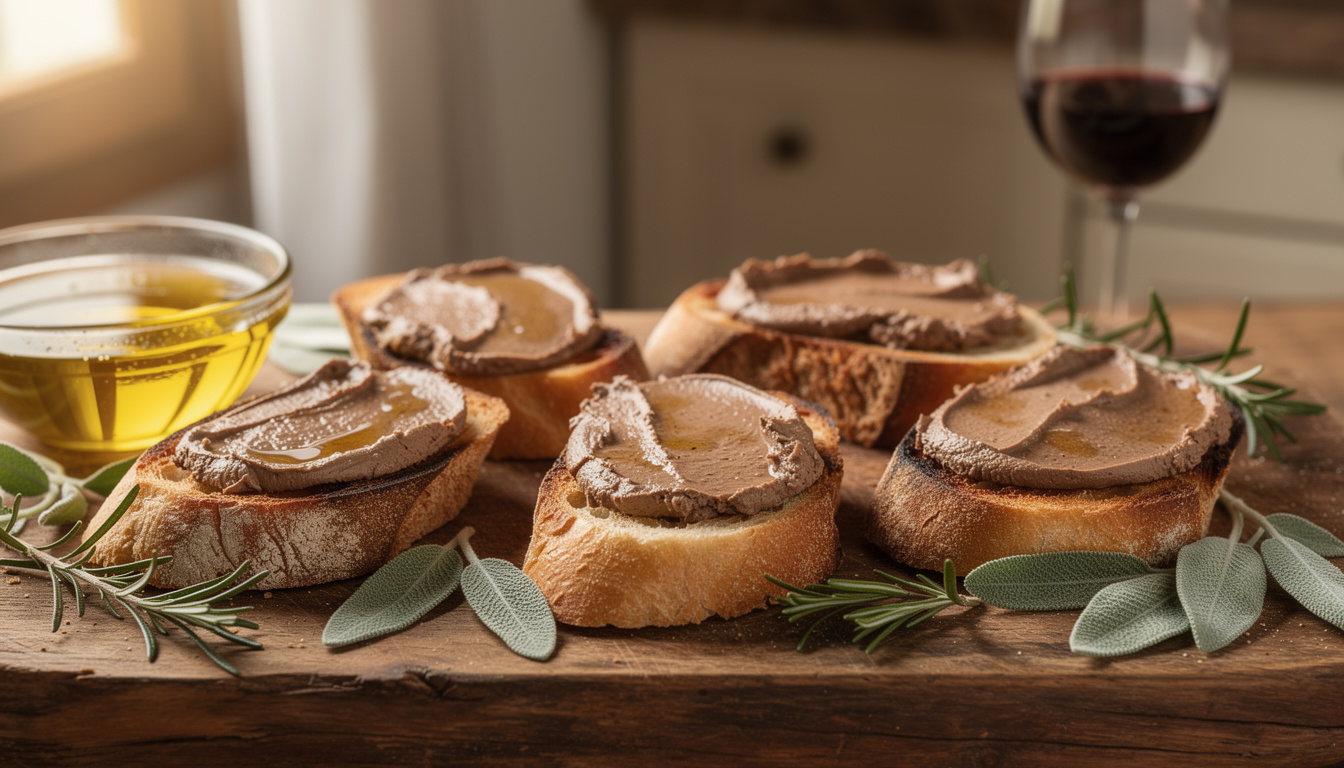 découvrez la recette d'origine des crostini toscans au foie de volaille, une délicieuse spécialité italienne à savourer en entrée ou en apéritif.