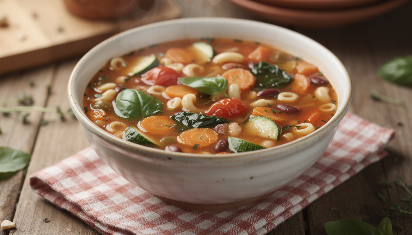 découvrez le minestrone, une soupe italienne riche en légumes frais, parfaite pour un repas sain et complet.