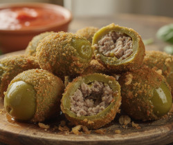 découvrez la recette authentique des olives ascolane, ces délicieuses olives farcies et frites, parfaites pour un apéritif savoureux et croustillant.