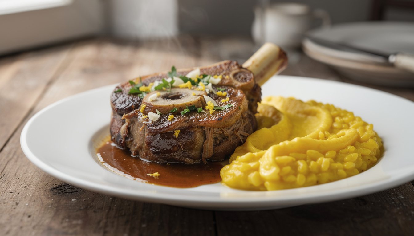 découvrez la recette traditionnelle de l'ossobuco à la milanaise, un jarret de veau fondant mijoté à la perfection pour un plat savoureux et authentique.