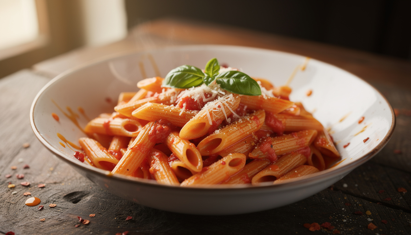 découvrez la recette authentique des penne all'arrabbiata, une spécialité italienne savoureuse avec une sauce tomate piquante qui réveille les papilles.