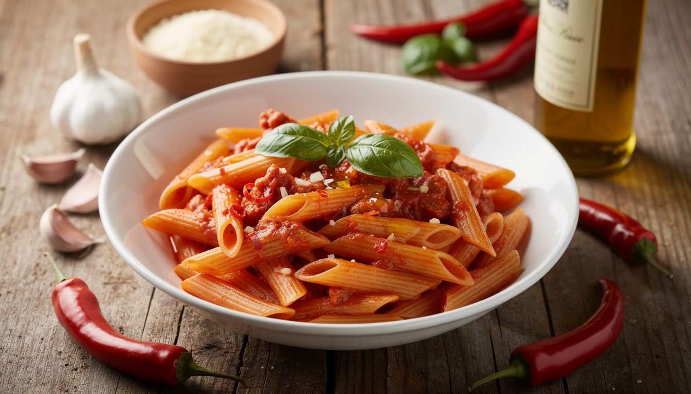 découvrez la recette authentique des penne all'arrabbiata, une délicieuse préparation italienne à base de pâtes et de sauce tomate piquante, idéale pour les amateurs de saveurs relevées.