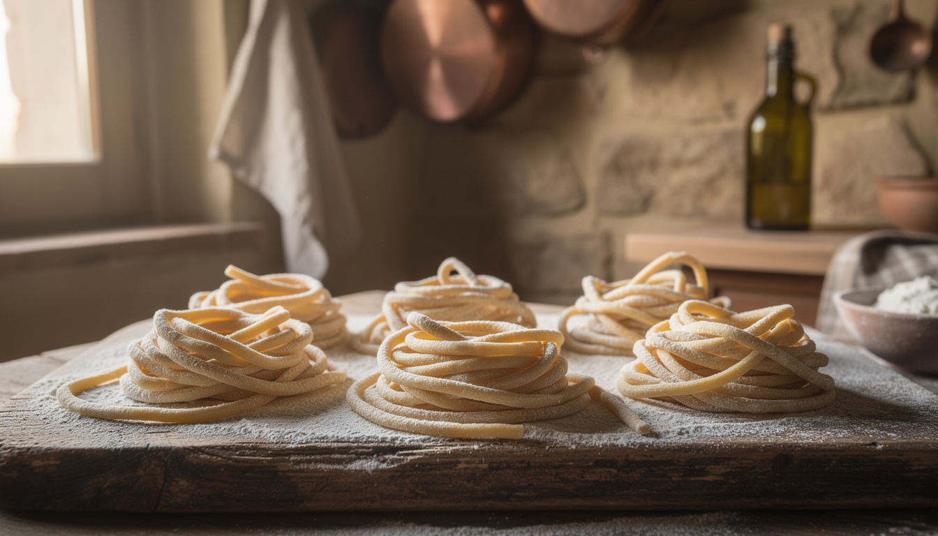 découvrez les pici toscans, ces pâtes traditionnelles roulées à la main, typiques de la toscane, pour une expérience culinaire authentique et savoureuse.