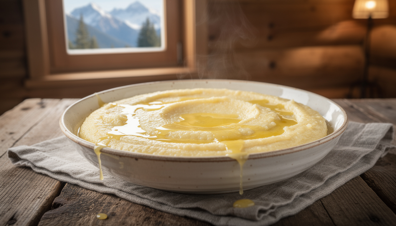 découvrez la recette authentique de la polenta concia, un plat traditionnel valdôtain au fromage fondant, idéal pour réchauffer vos repas d'hiver.