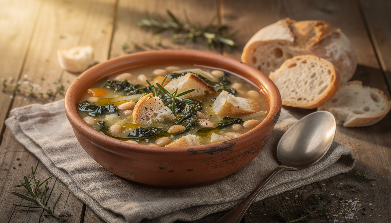 découvrez la ribollita toscane, une soupe traditionnelle italienne riche en pain rassis et chou noir, parfaite pour réchauffer vos repas avec saveur et authenticité.