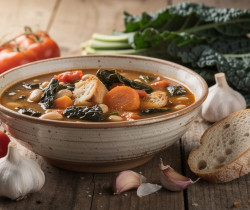 découvrez la ribollita toscane, une soupe traditionnelle italienne à base de pain rassis et de chou noir, riche en saveurs et parfaite pour réchauffer vos soirées.