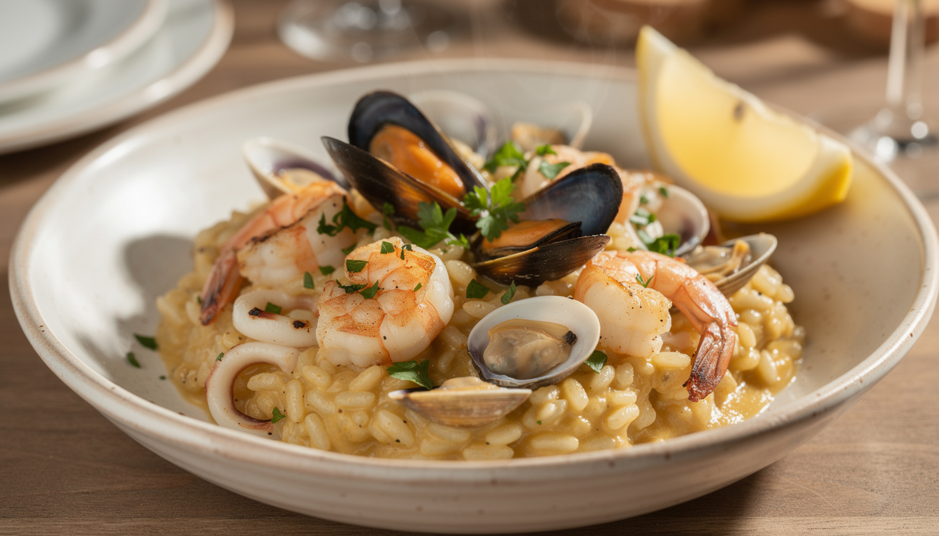 découvrez notre recette authentique de risotto aux fruits de mer, un plat italien savoureux et facile à préparer, idéal pour impressionner vos invités.