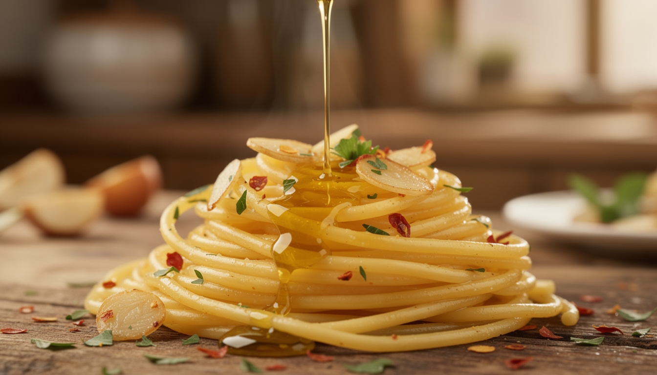 découvrez la recette authentique des spaghetti aglio e olio, un plat italien simple et délicieux prêt en seulement 10 minutes. parfait pour un repas rapide et savoureux !