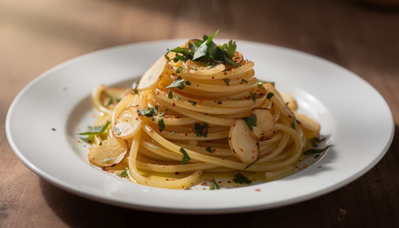 découvrez la recette rapide et savoureuse des spaghetti aglio e olio, un plat italien traditionnel prêt en seulement 10 minutes.