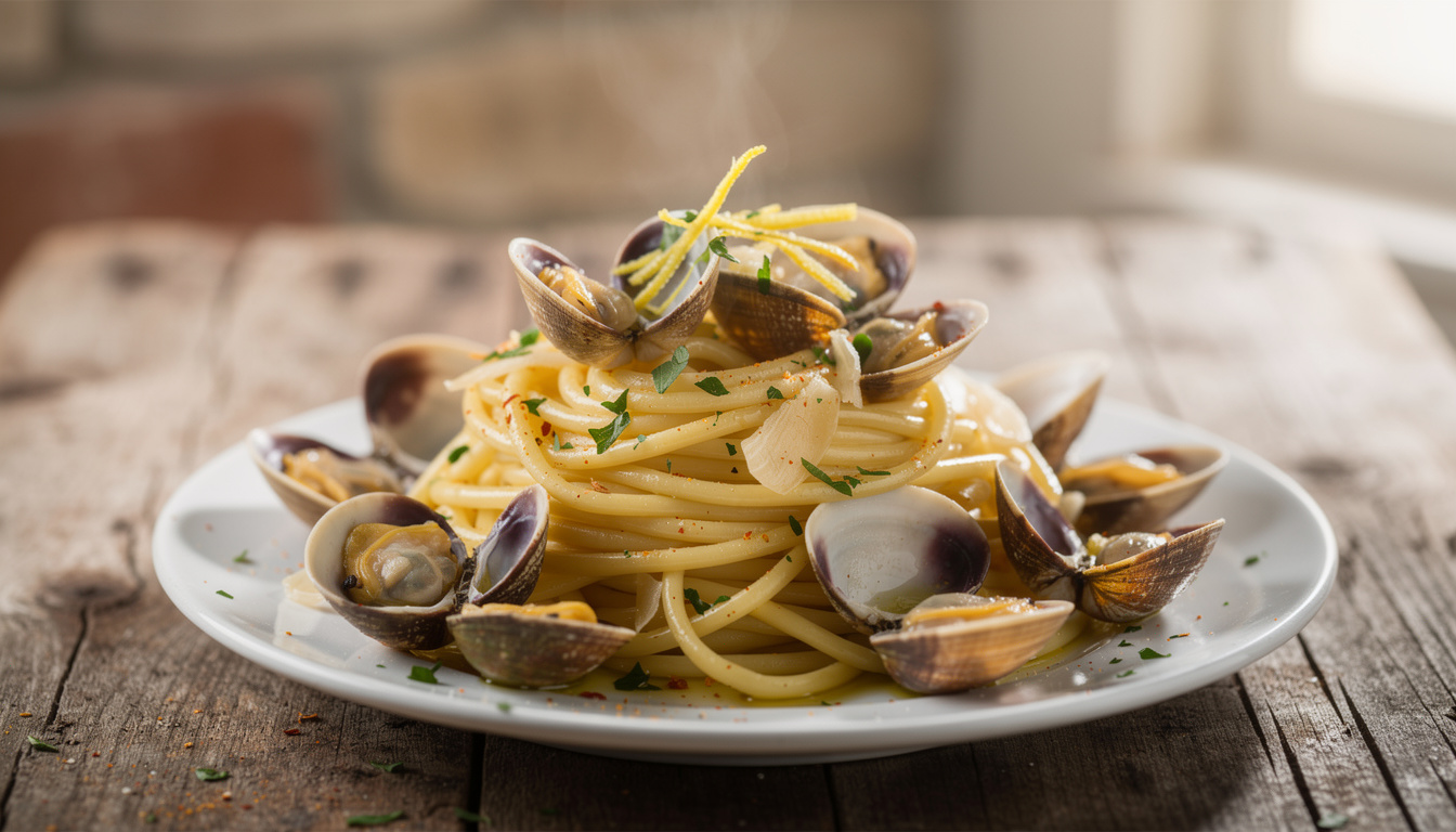 découvrez la recette traditionnelle napolitaine des spaghetti alle vongole, un plat savoureux alliant pâtes fraîches et palourdes fraîches pour un goût authentique de la méditerranée.