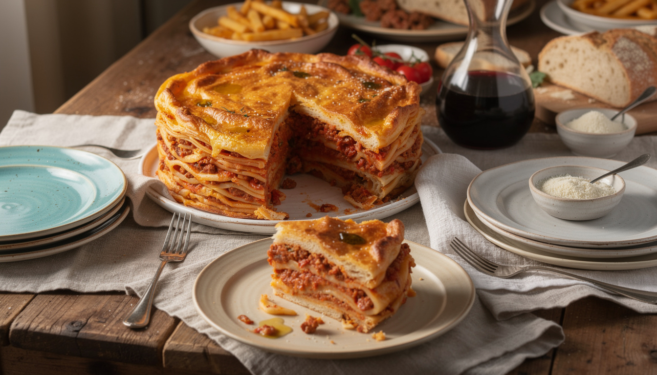 découvrez le timballo, le gratin de pâtes italien traditionnel du dimanche, riche en saveurs et parfait pour réunir toute la famille autour d'un plat convivial.