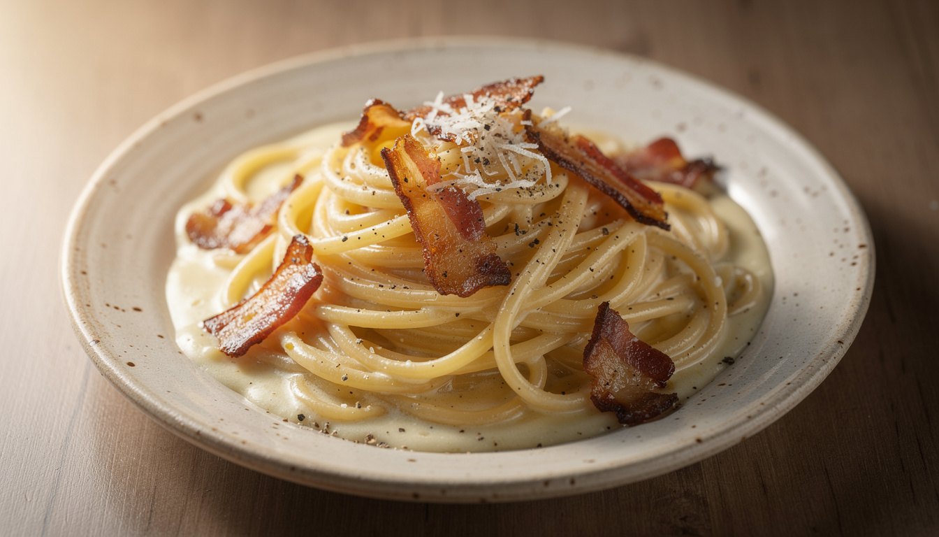 découvrez la recette authentique de la vraie carbonara italienne romaine, préparée sans crème pour un goût traditionnel et savoureux.