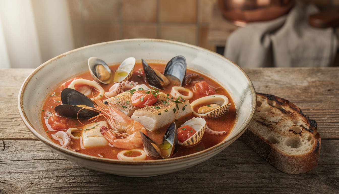découvrez la zuppa di pesce, la délicieuse soupe de poisson à l'italienne, riche en saveurs méditerranéennes et idéale pour un repas chaleureux et gourmand.